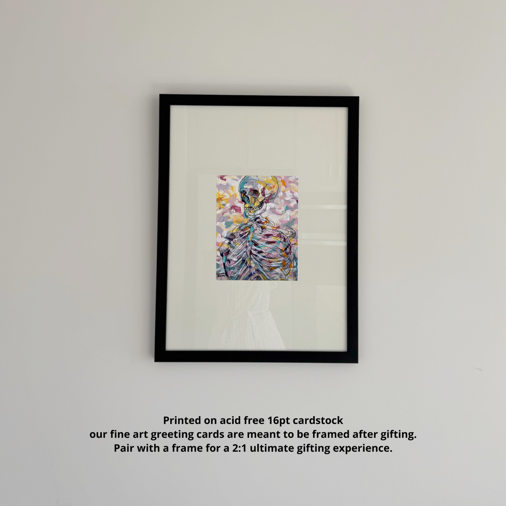 Pastel Skeleton Fine Art Greeting Card