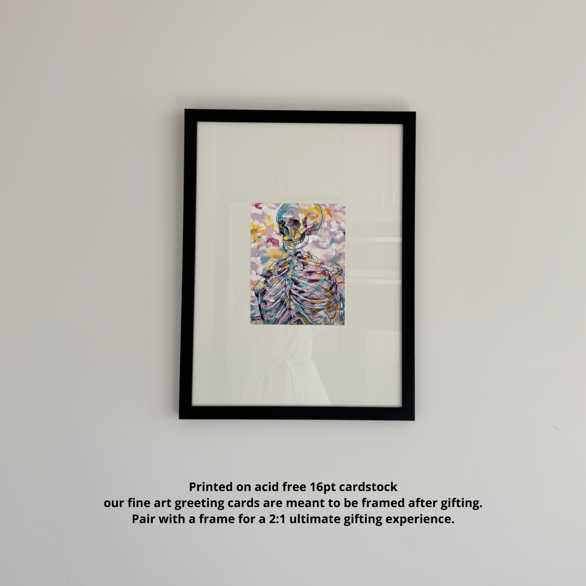 Pastel Skeleton Fine Art Greeting Card